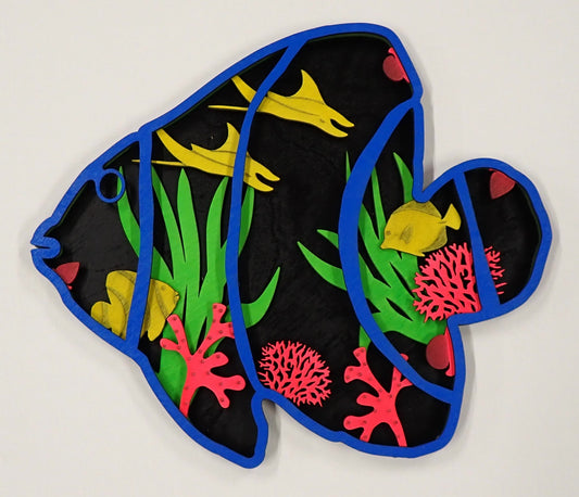 UV Reactive Angelfish Shaped Wall Art