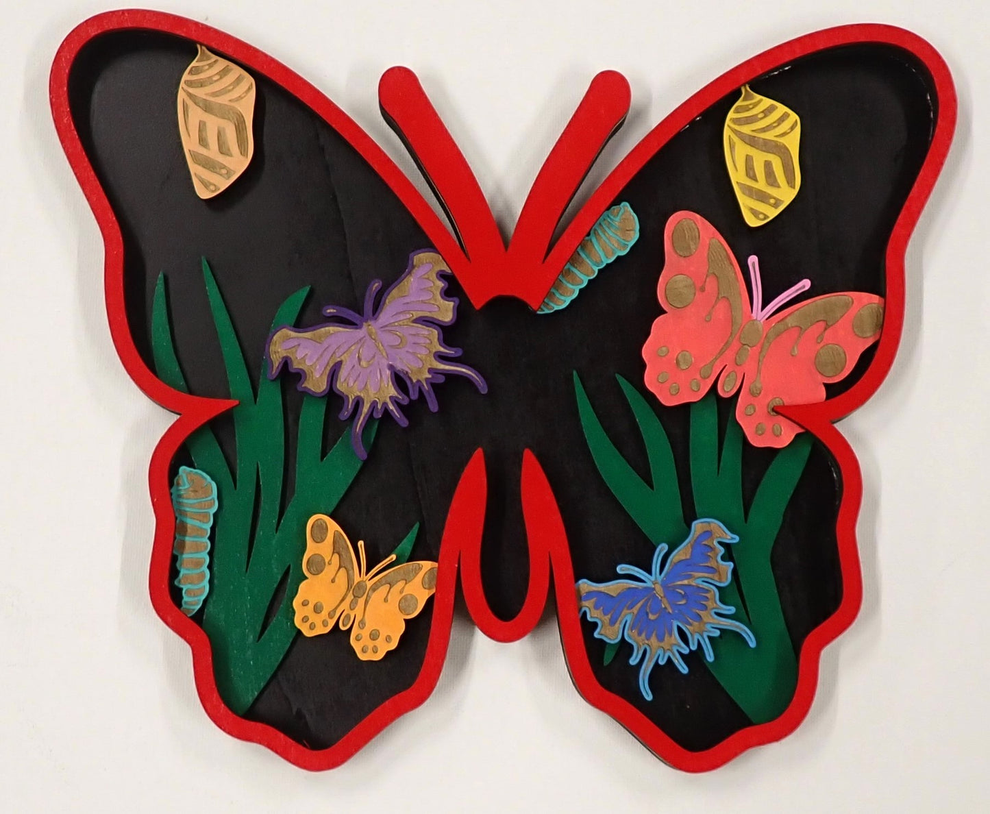 Butterfly Shape Wall Art Red