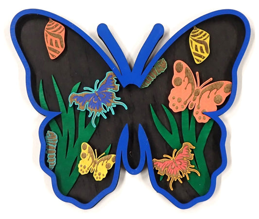 Butterfly Shape Wall Art Blue