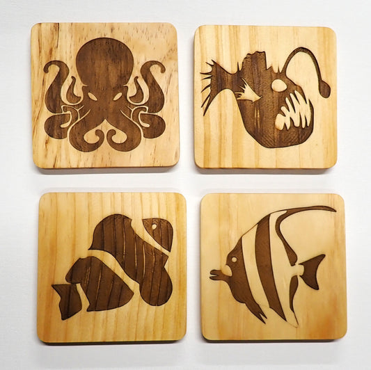 Wood Coaster Fish