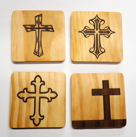 Wood Coaster Crosses