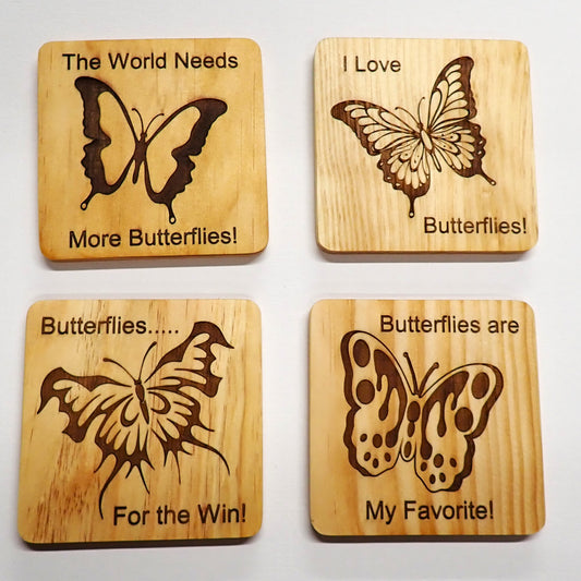 Wood Coaster Butterfly