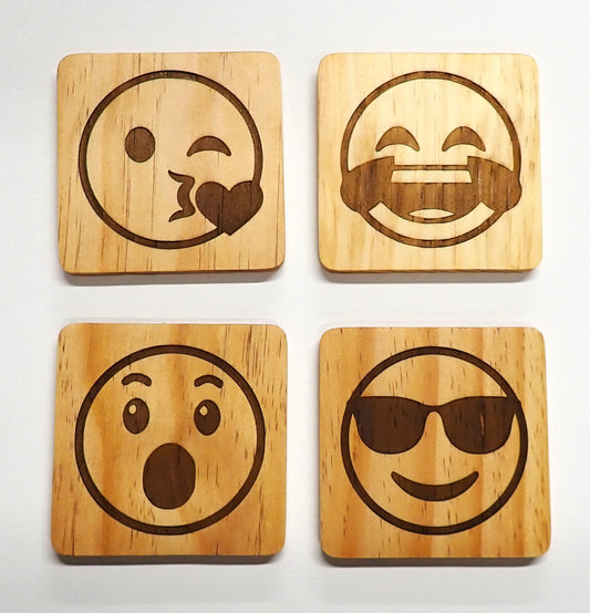 Wood Coaster Emoji